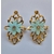 boucles d'oreilles baroque vert aqua