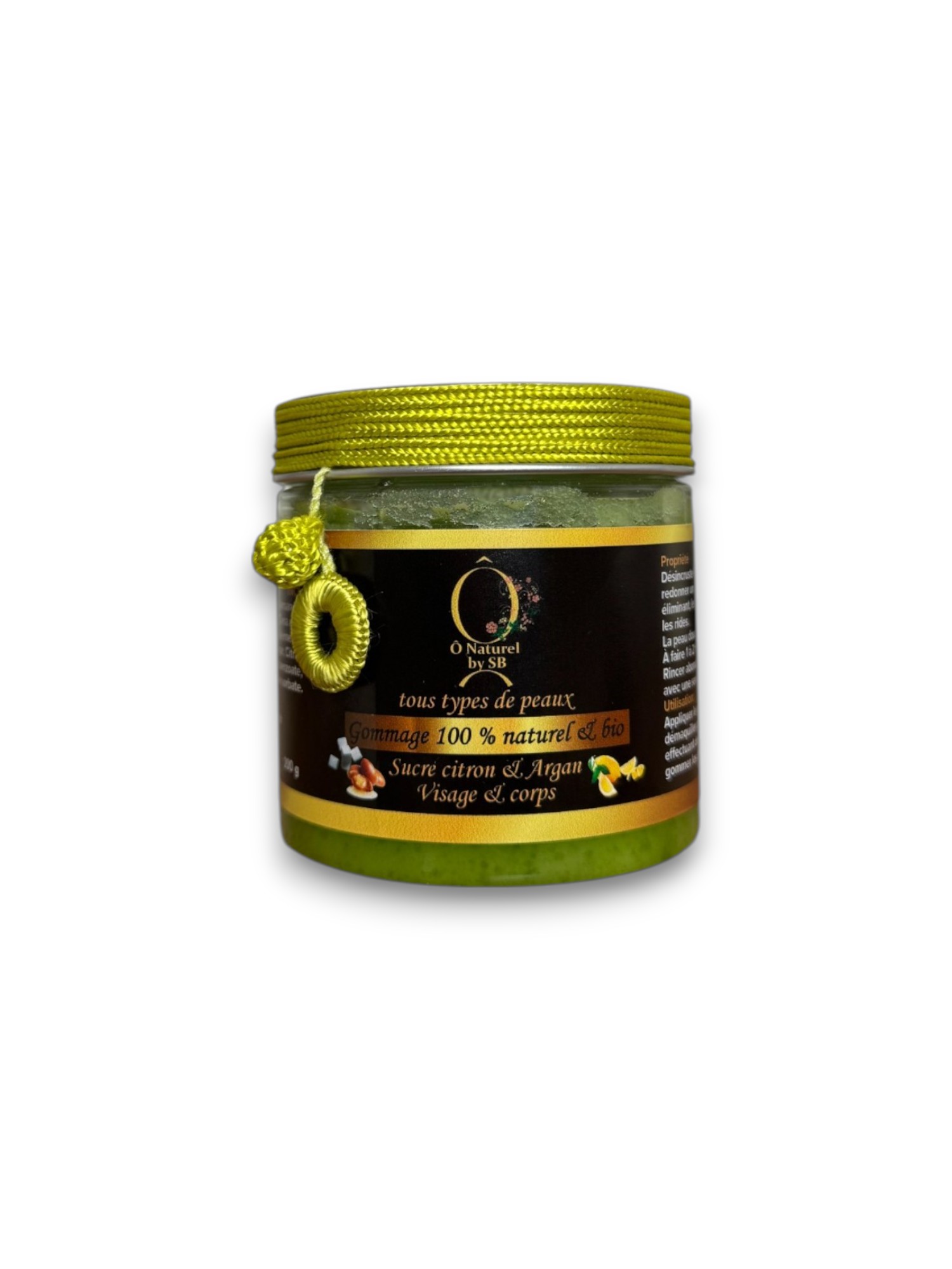 Gommage naturel sucre, citron et argan 200g