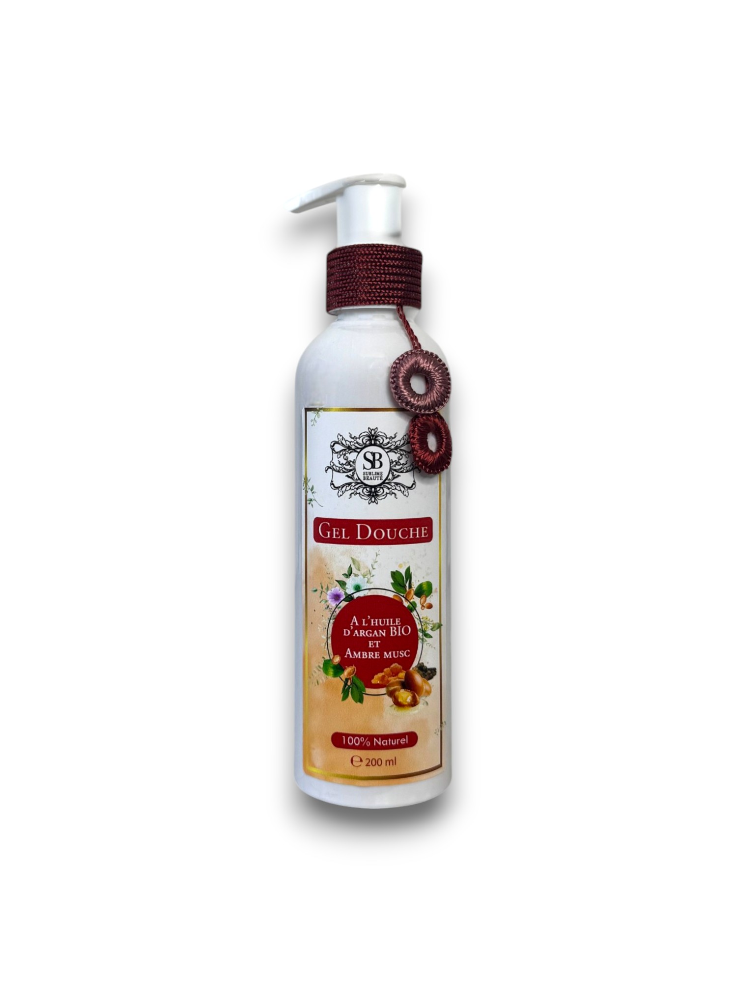 Gel douche à l\'huile d\'argan bio et ambre musc 200ml