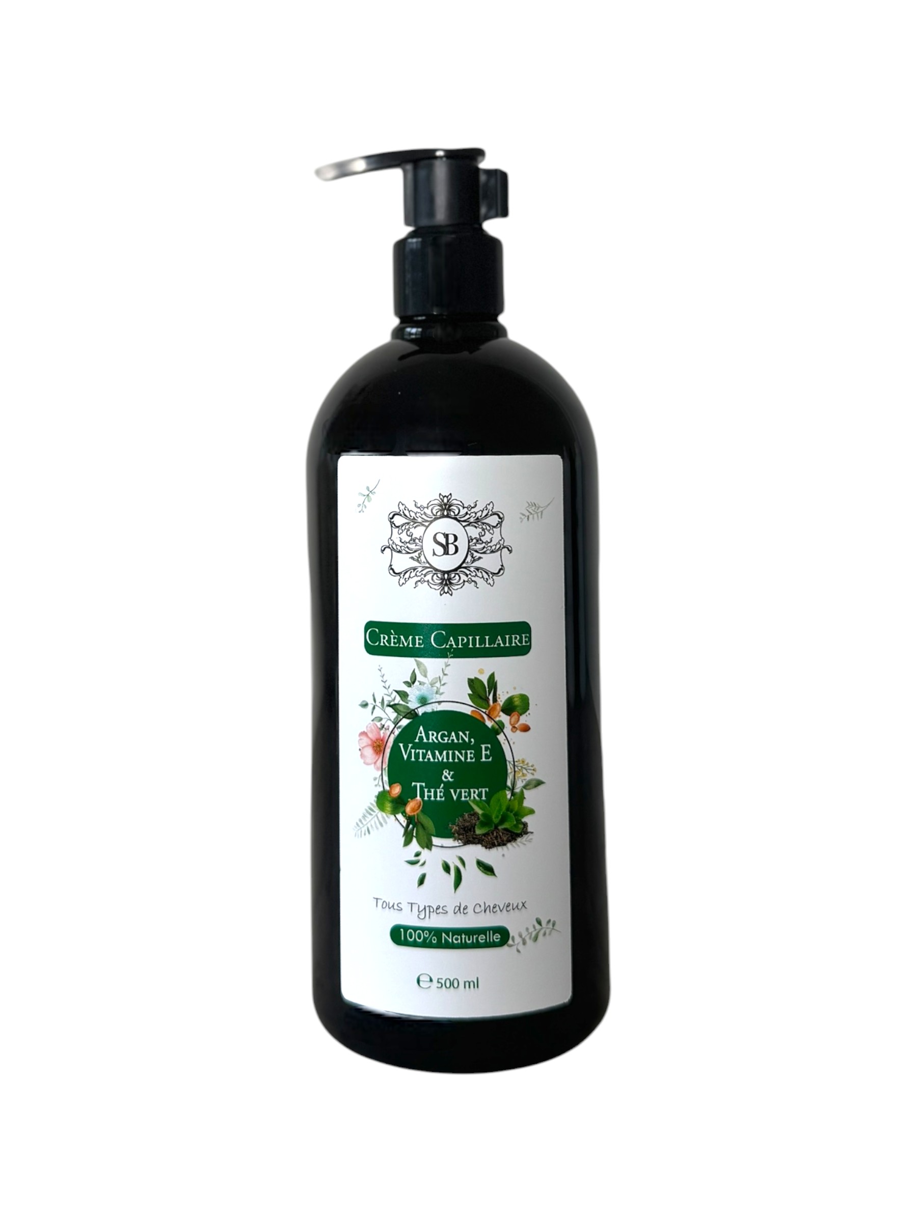 crème capillaire argan, vitamine E, the vert -Photoroom