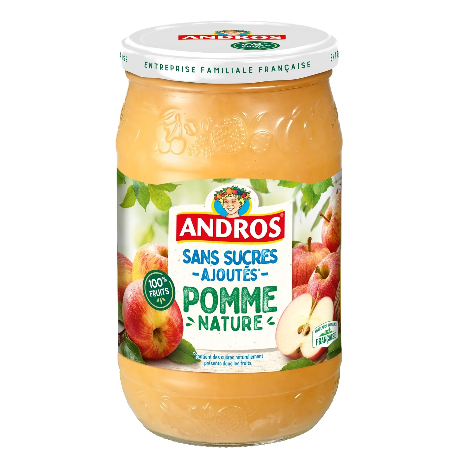 Compote Pomme Nature Sans Sucres Ajoutés 730g Andros