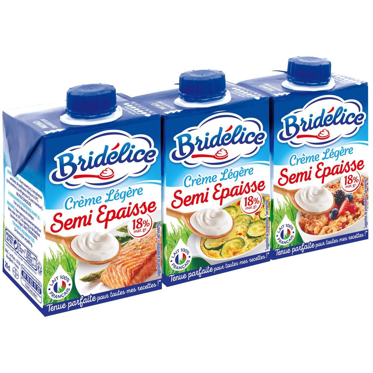Crème Légère et Semi-Epaisse 3x20cl Bridélice
