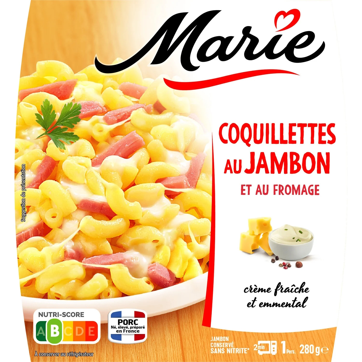 Coquillettes au Jambon et au Fromage 280g Marie