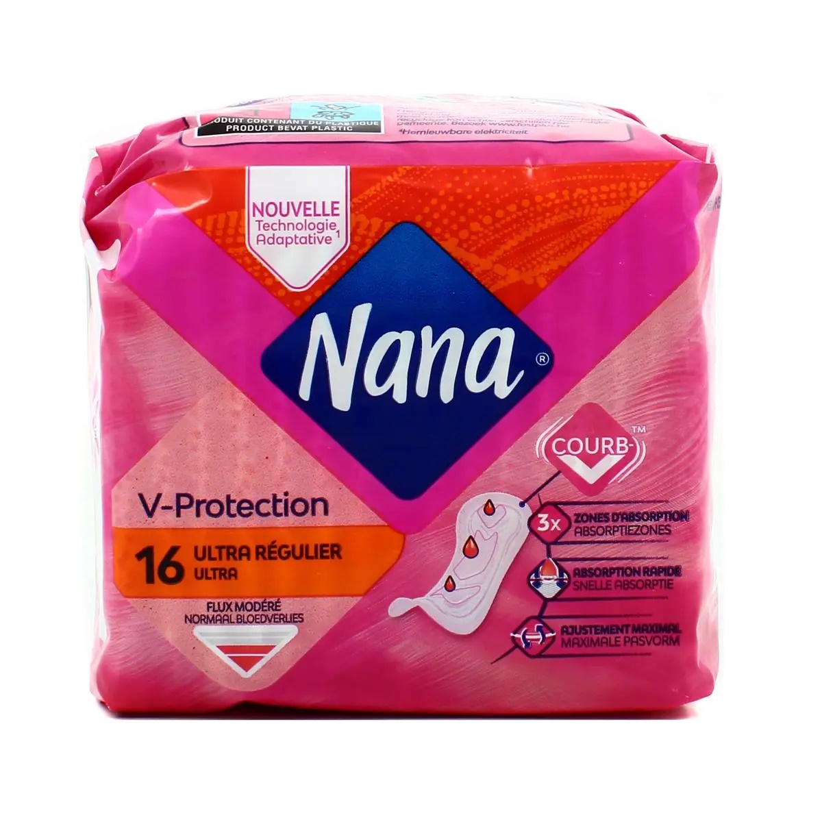 Serviettes Hygiéniques x16 Ultra Régulier Nana