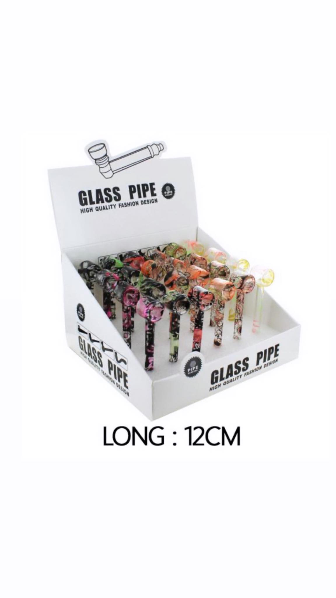 Pipe en verre 12 cm couleur aléatoire
