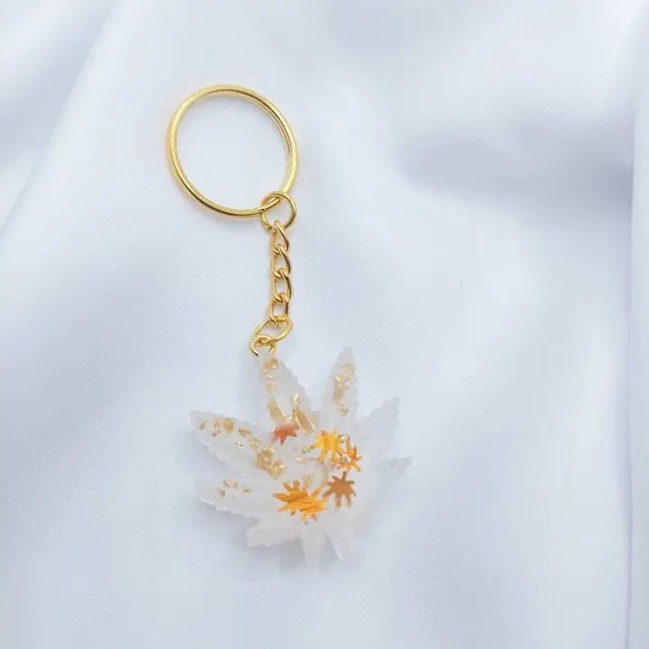 porte clés feuille de chanvre