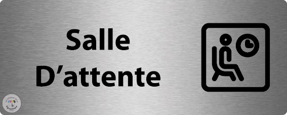 Plaque de porte alu brossé 200 x 80 mm - Salle d\'attente