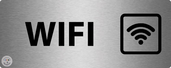Plaque de porte alu brossé 200 x 80 mm - Wifi