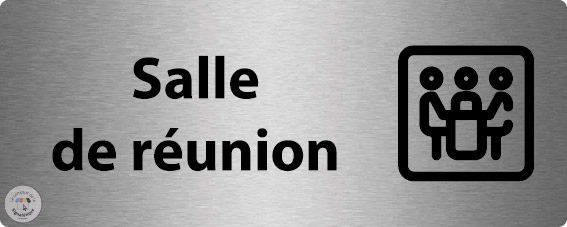 Plaque de porte alu brossé 200 x 80 mm - Salle de réunion