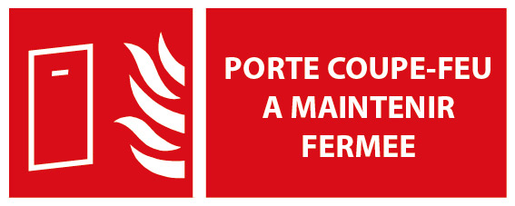 Panneau secours et évacuation 200 x 80 mm - Porte coupe-feu