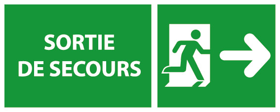 Panneau secours et évacuation 200 x 80 mm - Sortie de secours