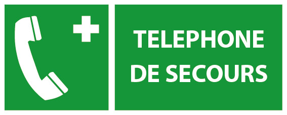 Panneau secours et évacuation 200 x 80 mm - Téléphone de secours