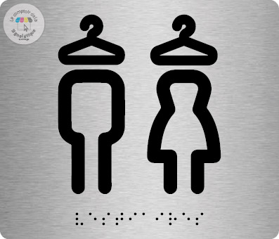 Pictos de porte braille alu brossé 140 x120 mm - Vestiaires