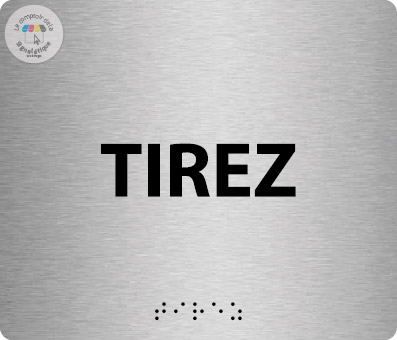 Pictos de porte braille alu brossé 140 x120 mm - Tirez