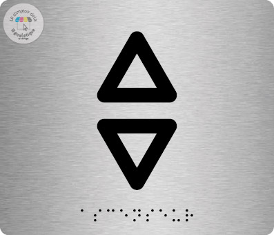 Pictos de porte braille alu brossé 140 x120 mm - Ascenseur
