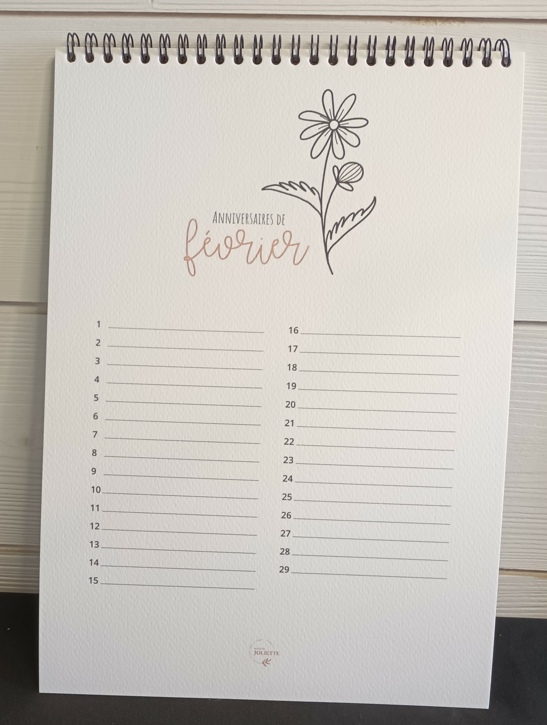 calendrier perpétuel Graines de Love