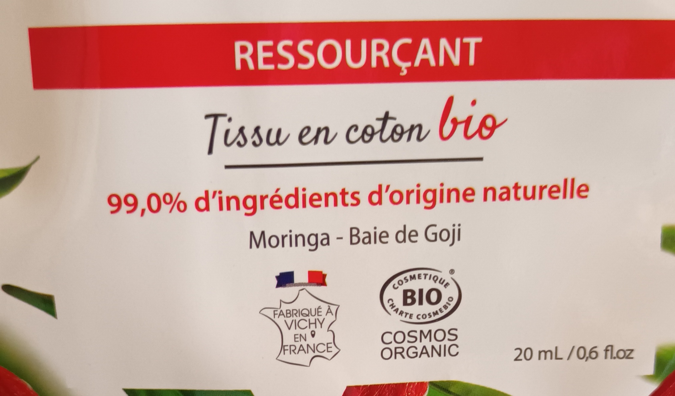 Masque visage bio tissu Graines de Love