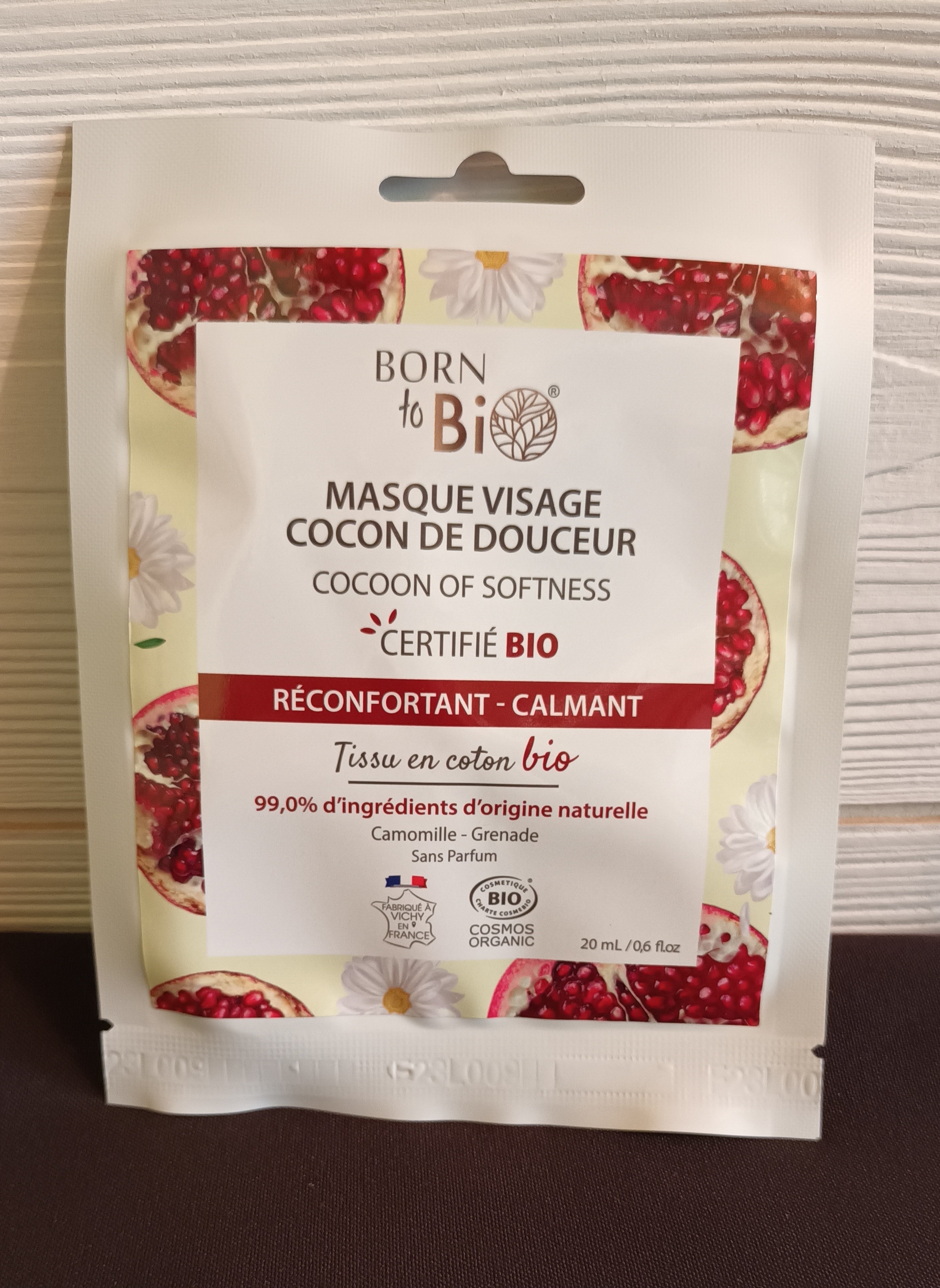 Masque visage bio tissu Graines de Love