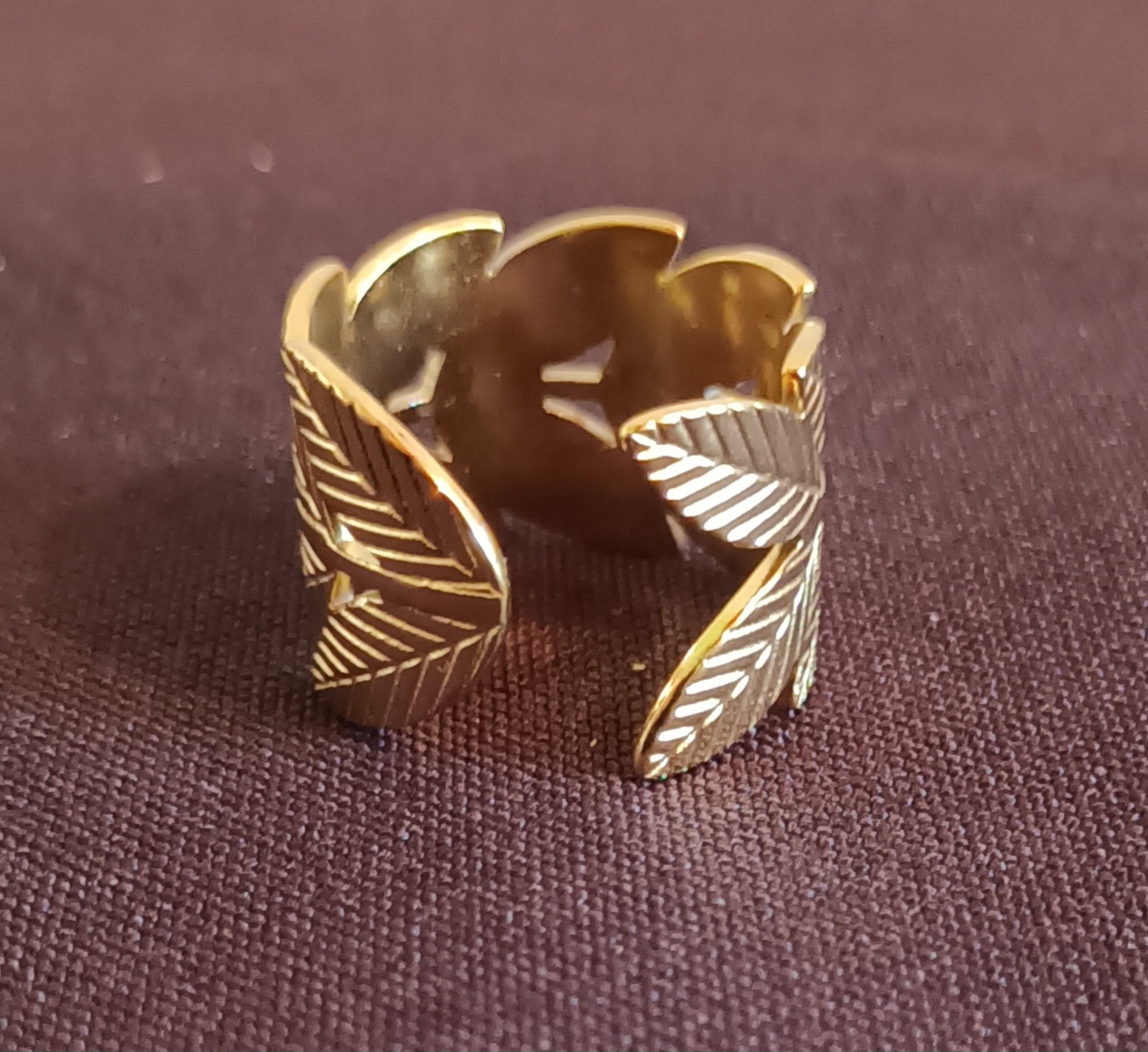 Bague branche de laurier dorée Graines de love