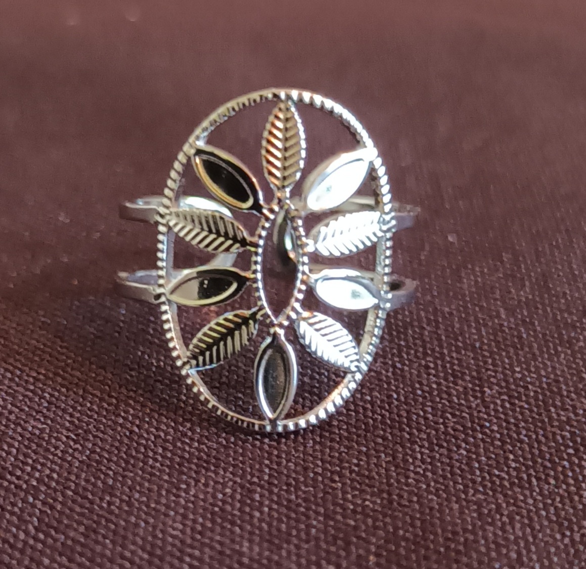 Bague couronne feuille argentée Graines de Love