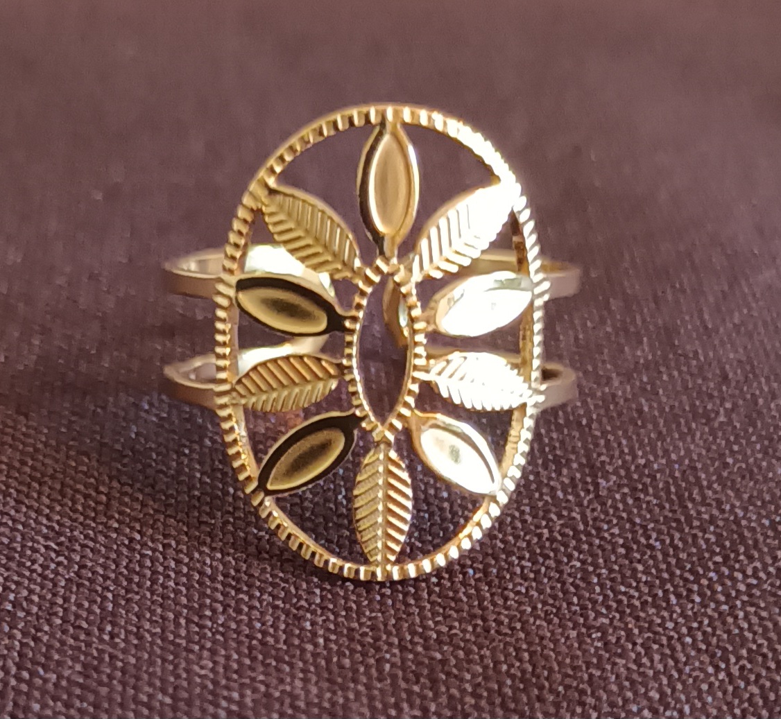 Bague couronne feuilles dorée Graines de Love