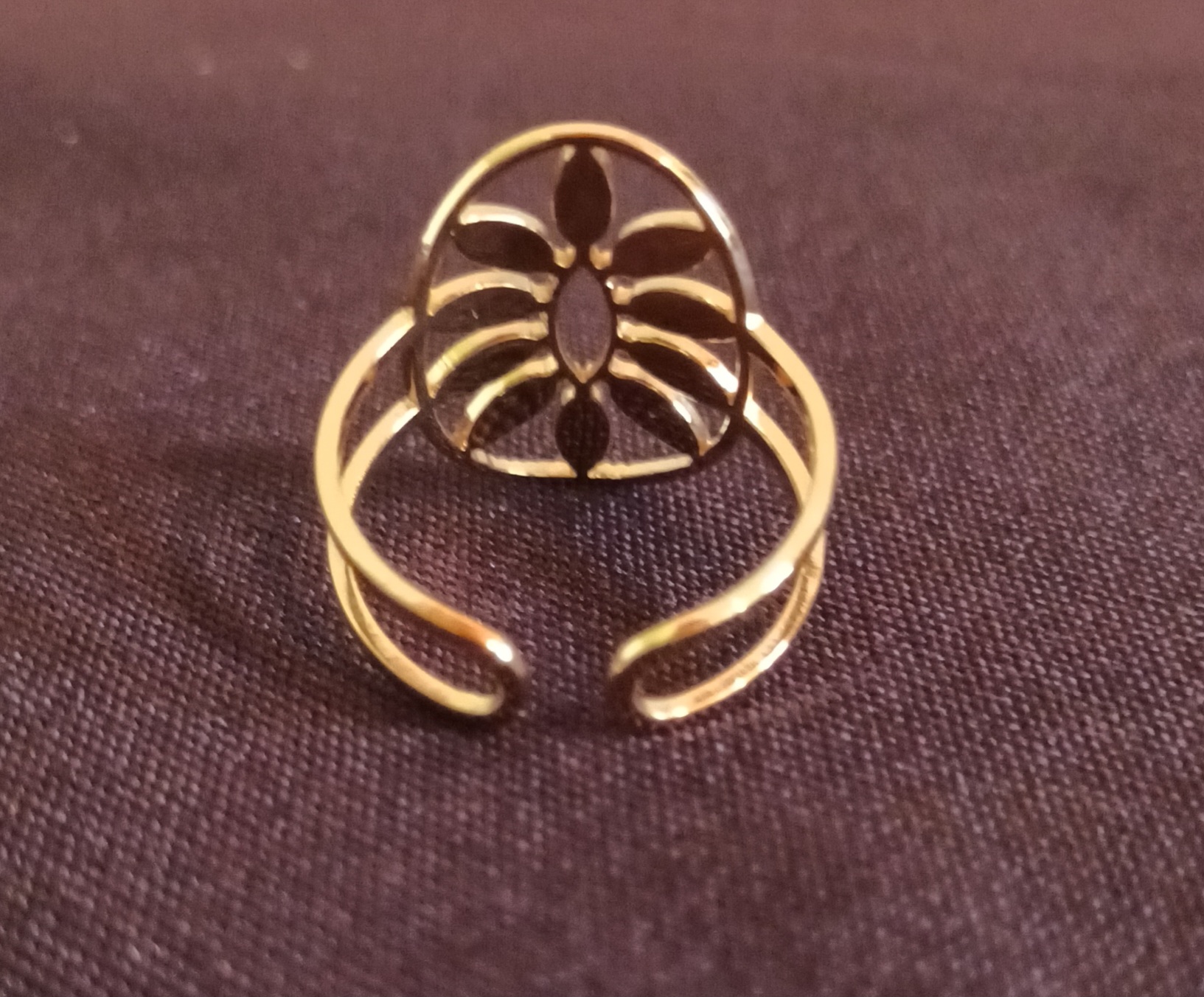 Bague couronne feuilles dorée Graines de Love