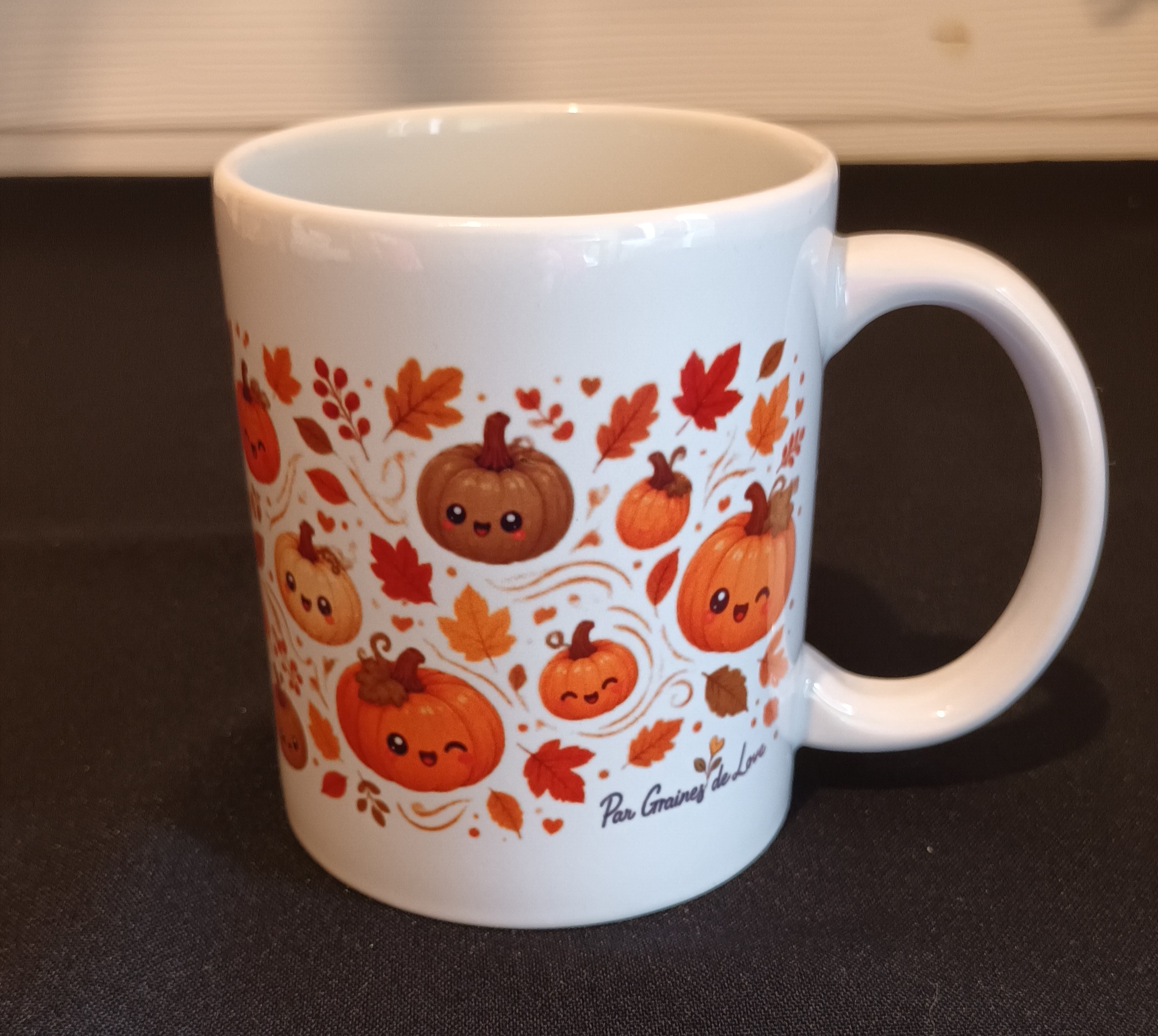Mug Automne addict kawaï dos