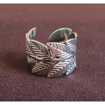 Bague branche de laurier argentée