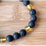 Bracelet en perles de lave et dhématite. Graines de Love.