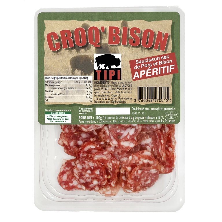Croq\'bison saucisson apéritif