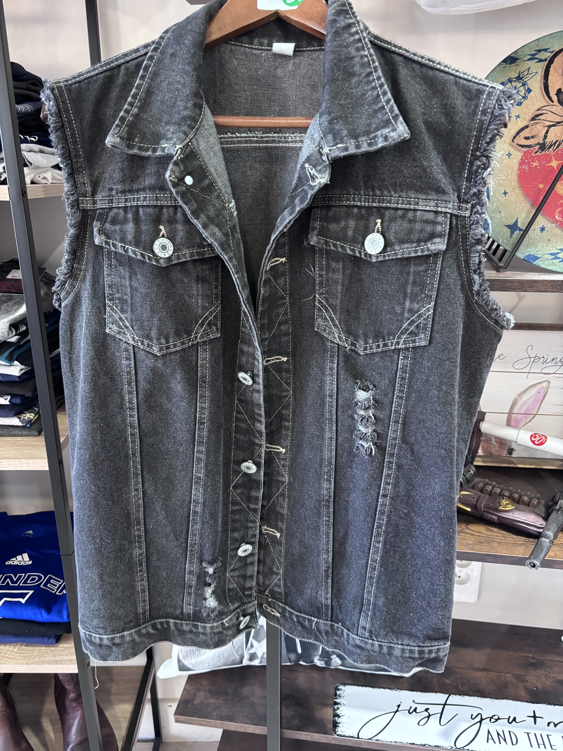 Veste en jean sans manches, Taille XL