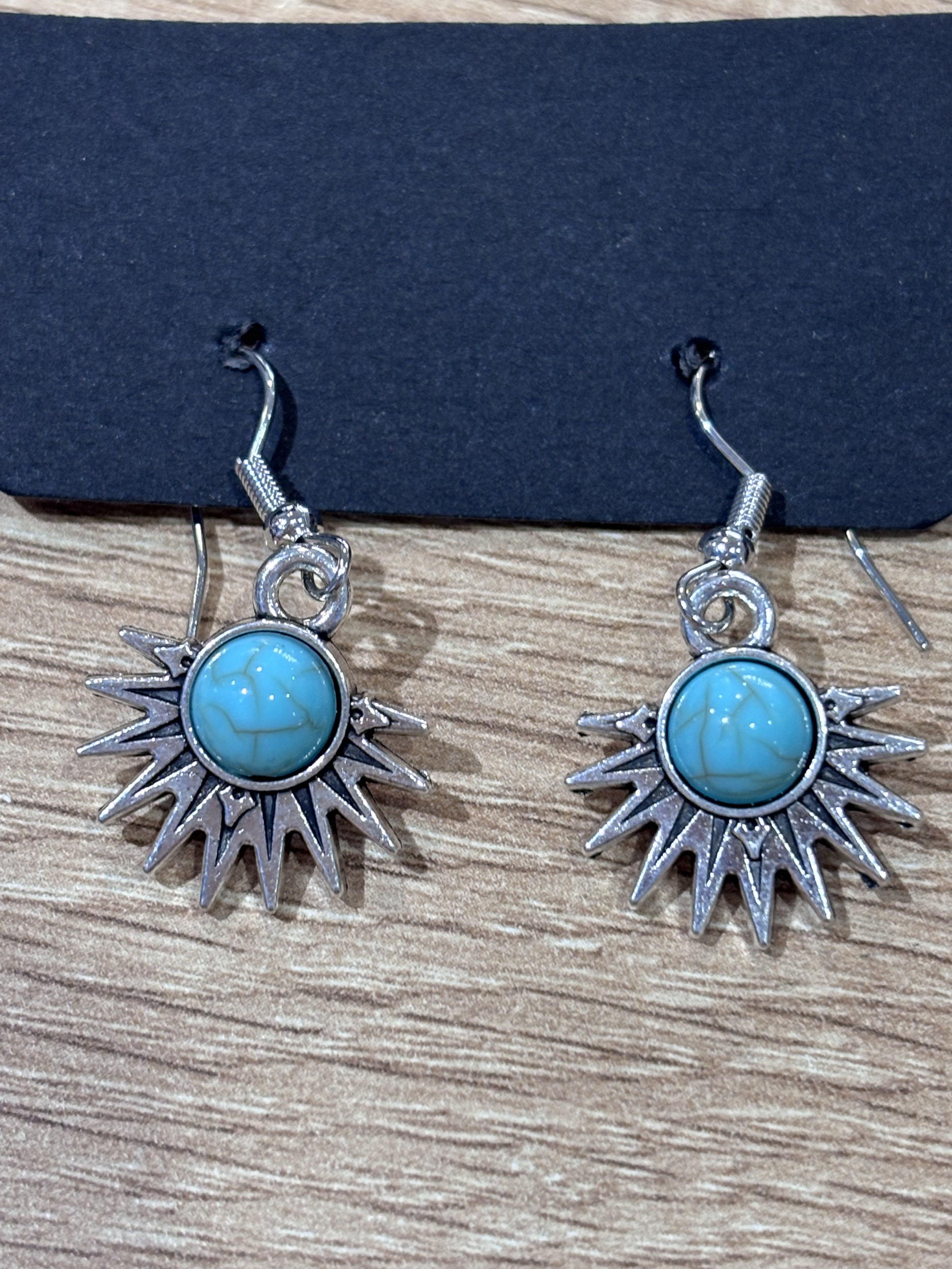 Boucles oreilles turquoise style amériendien