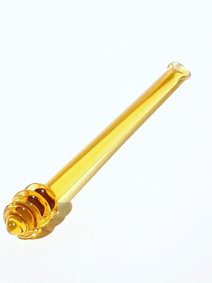 Cuillère à miel en verre jaune d\'or