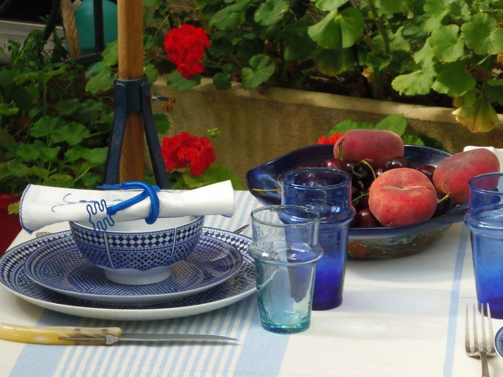 assiette Bleu de Fès & verre Beldi bleu_R