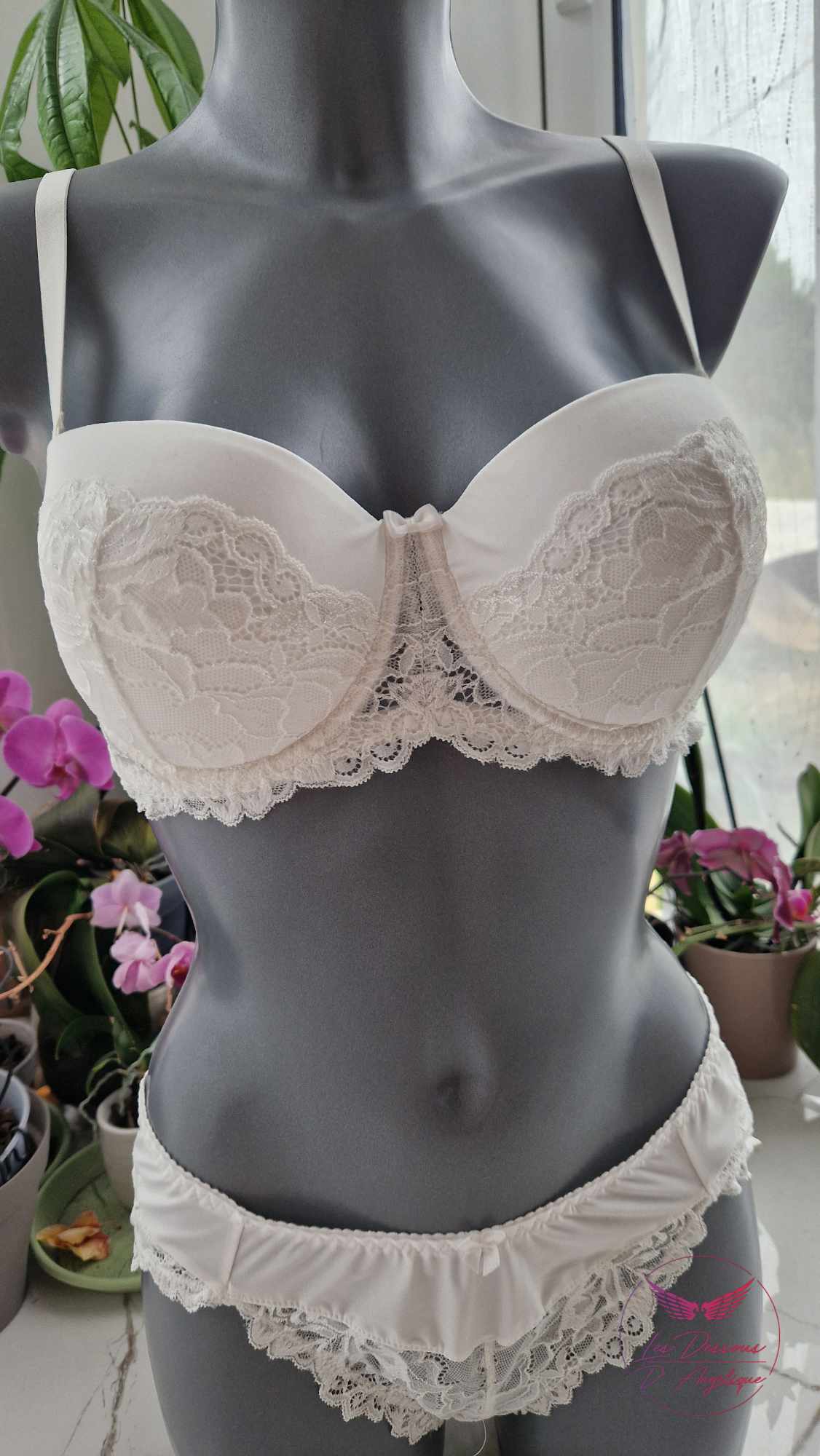 bandeau diamant + slip ecru 2