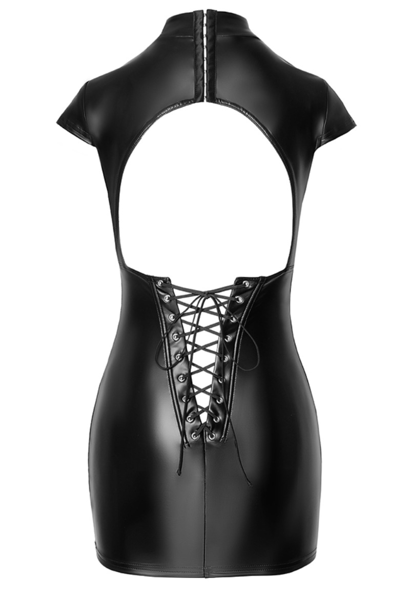 robe dos lacé Fantasy F309 wetlook Noir HandMade (4)