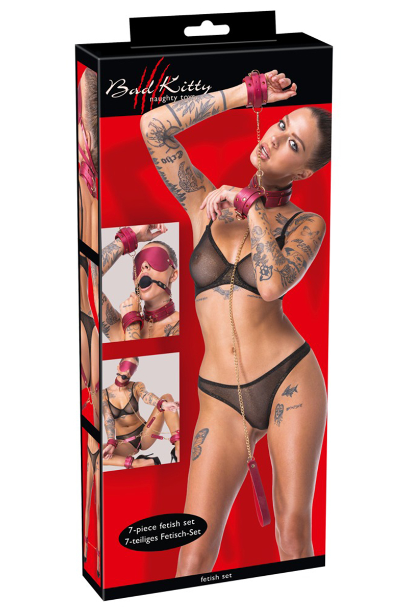 ensemble 7 pièces fetish SM rose Bad Kitty (3)