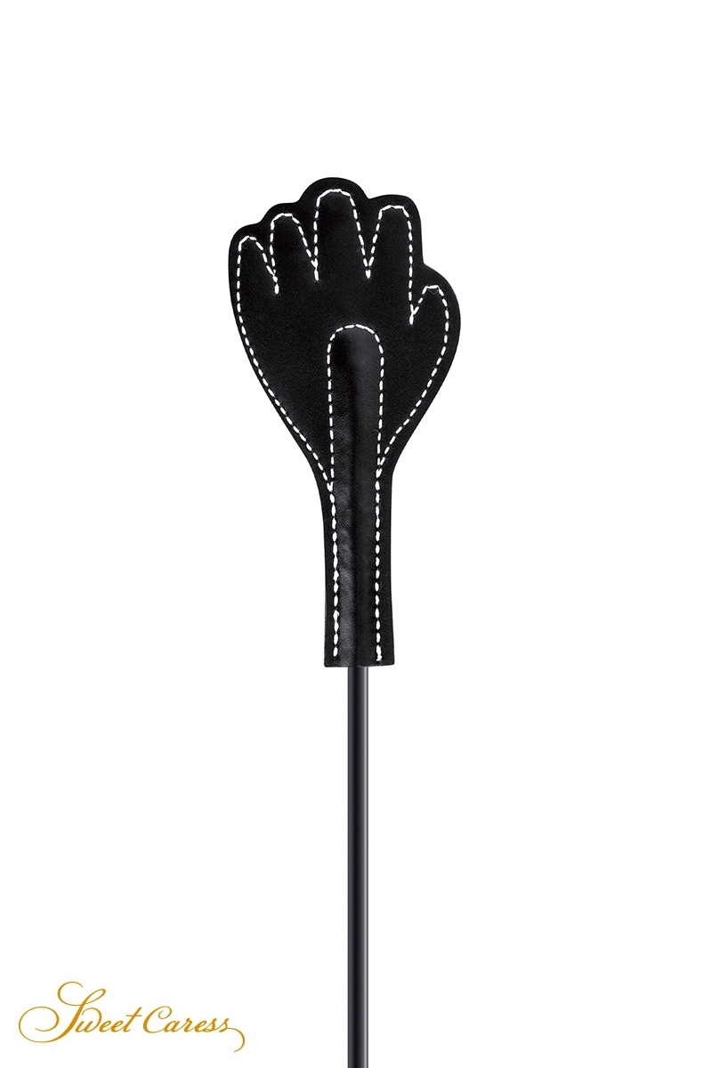 mini cravache main avec plumes noires SWEET CARESS (2)