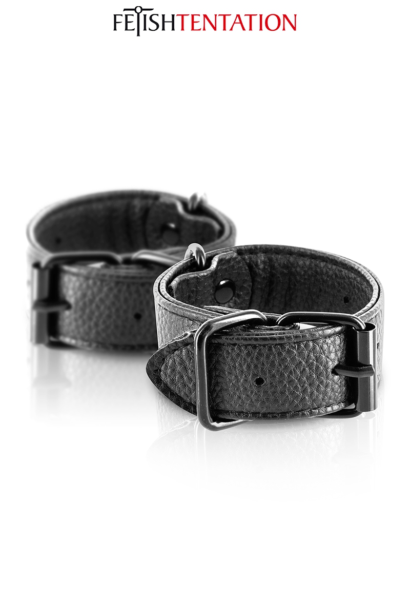 menottes simili cuir ajustables FETISH TENTATION (2)