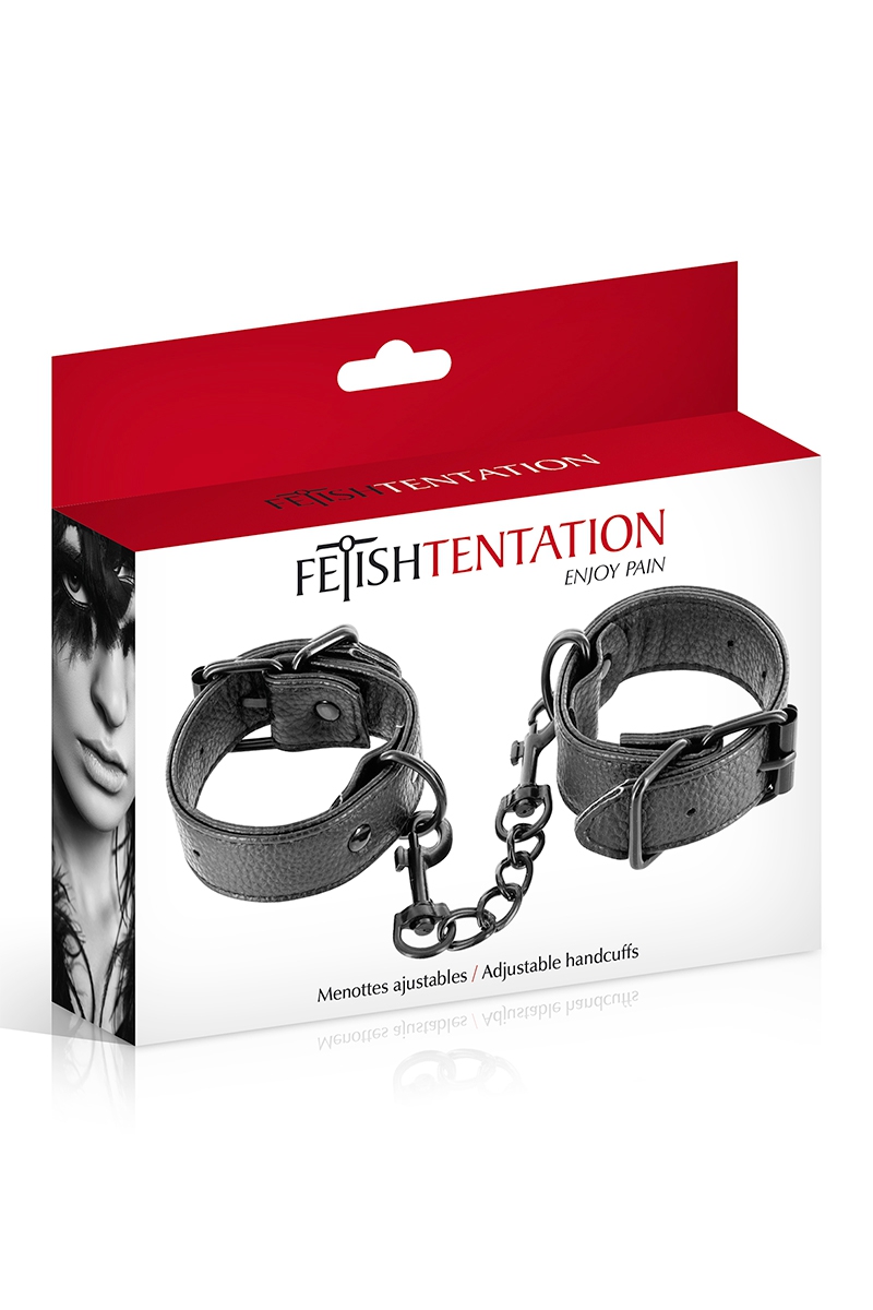 menottes simili cuir ajustables FETISH TENTATION (3)