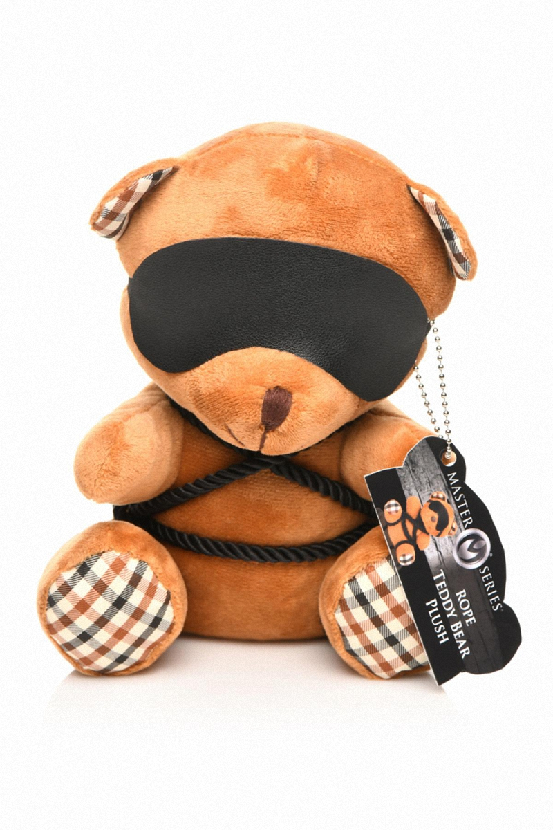 face ours en peluche en tenue bondage