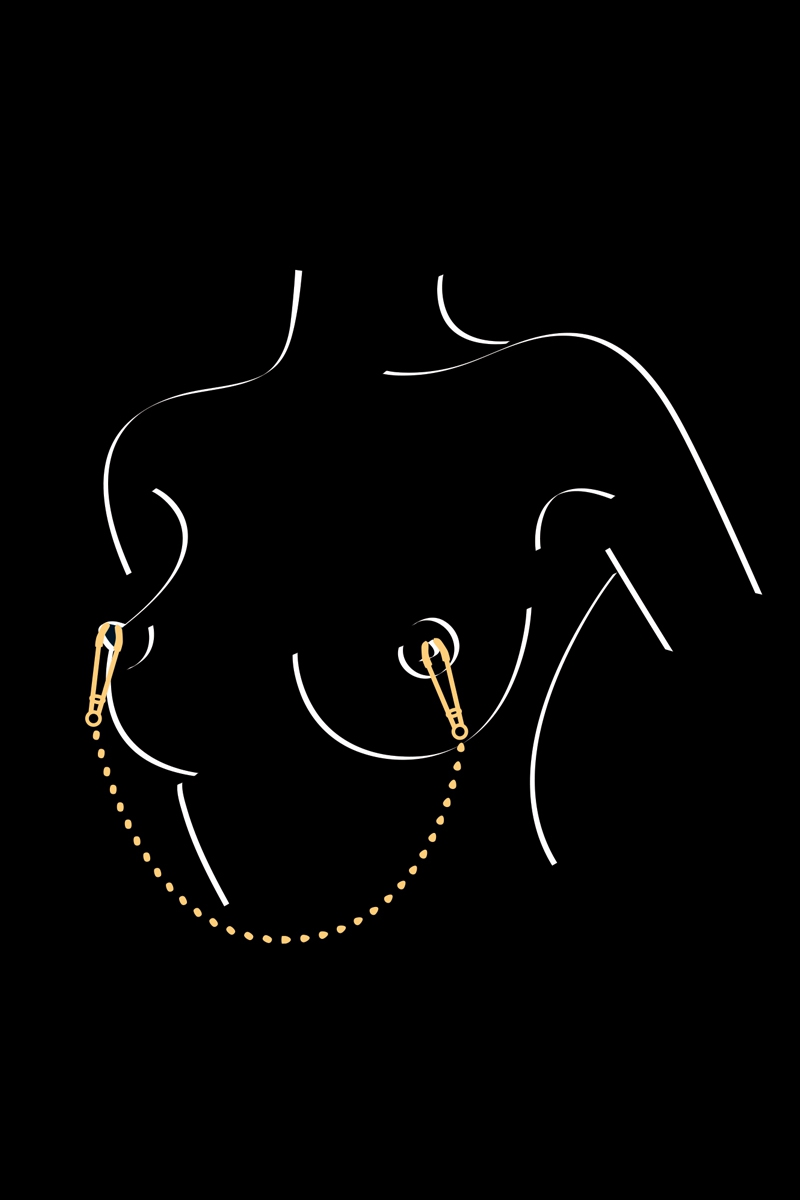 pinces à seins et chaine argentée Sweet Caress (3)