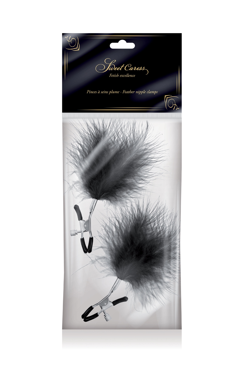 pinces à seins plumeau noir Sweet Caress (2)