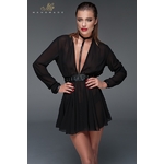 mini robe choker en mousseline F150 Noir HandMade