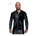 chemise wetlook et vinyle H064 Noir HandMade