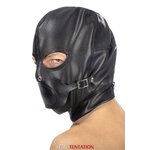 cagoule BDSM simili cuir avec baillon amovible FETISH TENTATION (2)