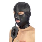 cagoule BDSM simili cuir avec baillon amovible FETISH TENTATION (5)