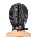 cagoule BDSM 3 ouvertures en simili cuir FETISH TENTATION (3)