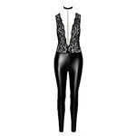 combinaison collier Libido wetlook et dentelle F298 Noir HandMade (3)