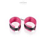 menottes de chevilles rose et noir Leather SM (2)